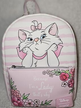 NWT Loungefly Disney Aristocats Marie Stripe Mini Backpack
